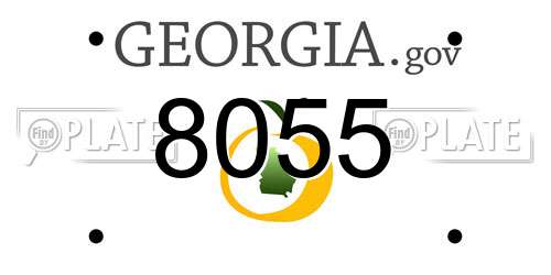 8055 Georgia License Plate