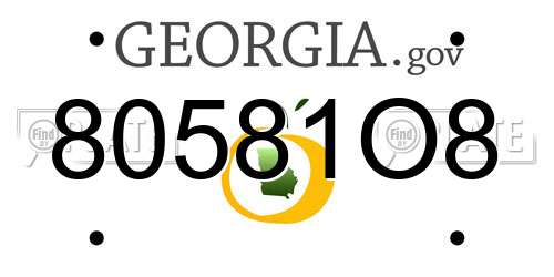 80581O8 Georgia License Plate
