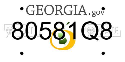 80581Q8 Georgia License Plate