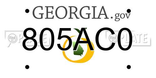 805AC0 Georgia License Plate