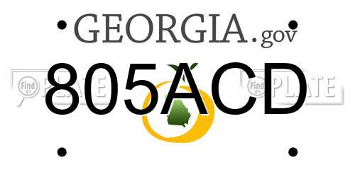 805ACD Georgia License Plate