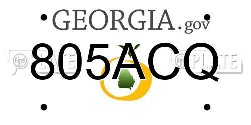 805ACQ Georgia License Plate