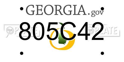 805C42 Georgia License Plate
