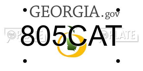 805CAT Georgia License Plate