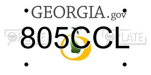805CCL Georgia License Plate