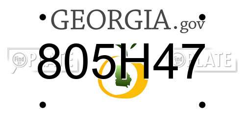 805H47 Georgia License Plate