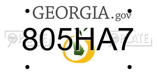 805HA7 Georgia License Plate