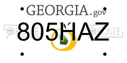 805HAZ Georgia License Plate