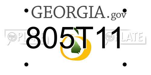 805T11 Georgia License Plate