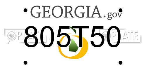 805T50 Georgia License Plate