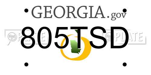 805TSD Georgia License Plate