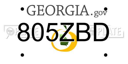 805ZBD Georgia License Plate