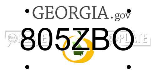 805ZBO Georgia License Plate