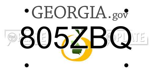 805ZBQ Georgia License Plate