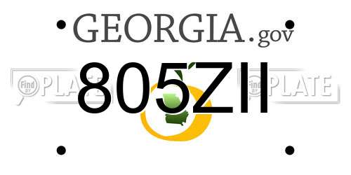 805ZII Georgia License Plate