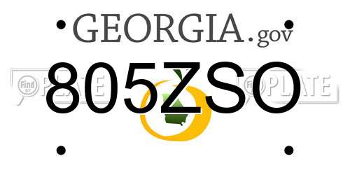 805ZSO Georgia License Plate