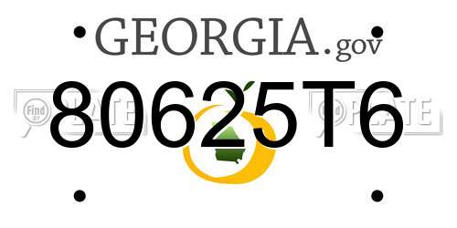 80625T6 Georgia License Plate