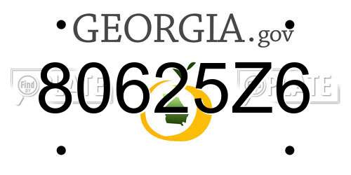 80625Z6 Georgia License Plate
