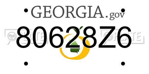 80628Z6 Georgia License Plate