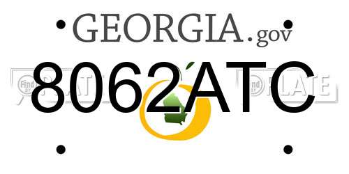 8062ATC Georgia License Plate