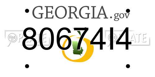 80674I4 Georgia License Plate
