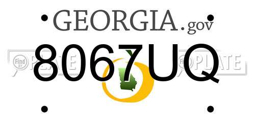 8067UQ Georgia License Plate