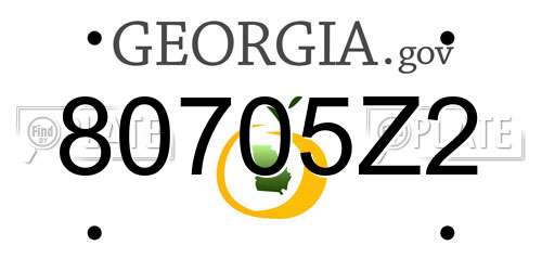 80705Z2 Georgia License Plate