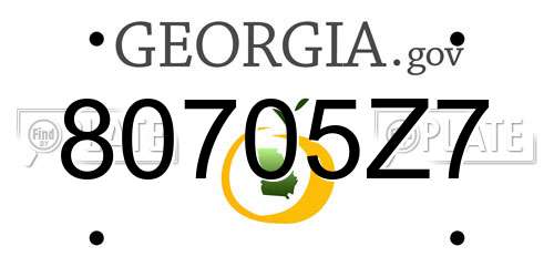 80705Z7 Georgia License Plate