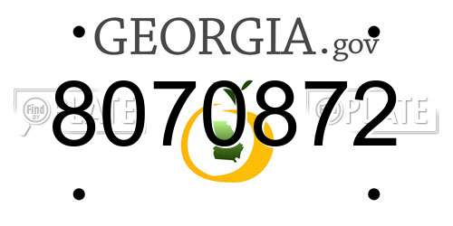 8070872 Georgia License Plate