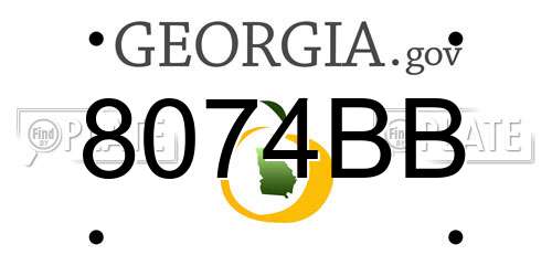 8074BB Georgia License Plate