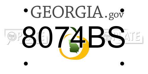 8074BS Georgia License Plate