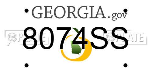 8074SS Georgia License Plate