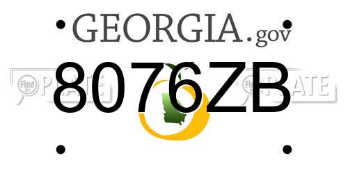 8076ZB Georgia License Plate