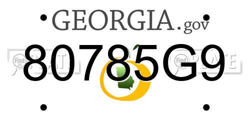 80785G9 Georgia License Plate