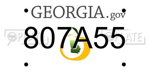 807A55 Georgia License Plate
