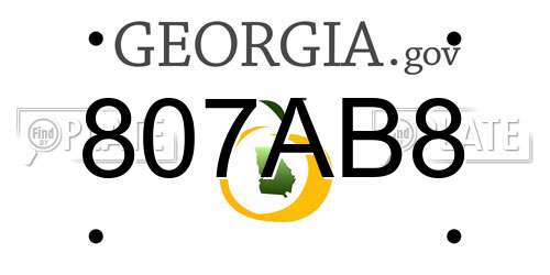 807AB8 Georgia License Plate