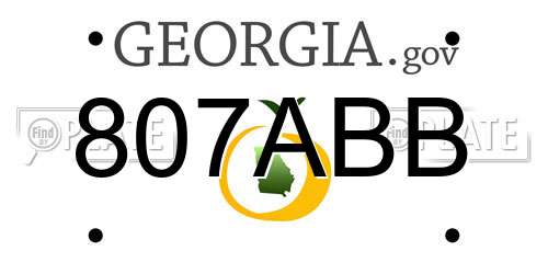 807ABB Georgia License Plate