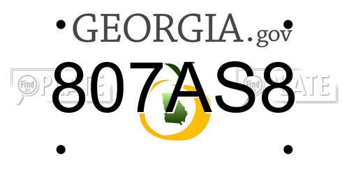 807AS8 Georgia License Plate