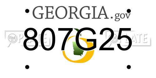 807G25 Georgia License Plate