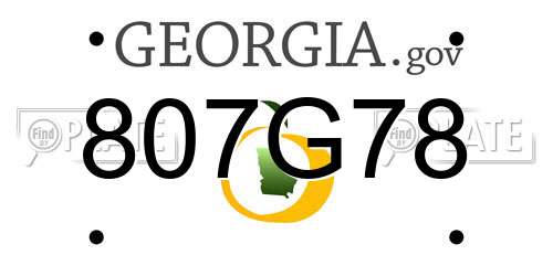 807G78 Georgia License Plate