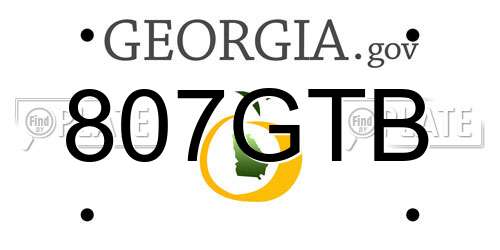 807GTB Georgia License Plate