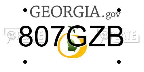 807GZB Georgia License Plate