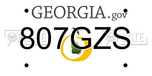 807GZS Georgia License Plate