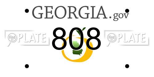 808 Georgia License Plate