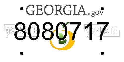 8080717 Georgia License Plate