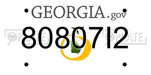 80807I2 Georgia License Plate