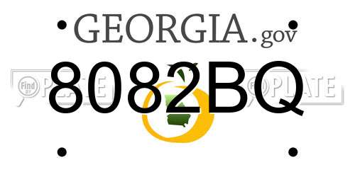 8082BQ Georgia License Plate