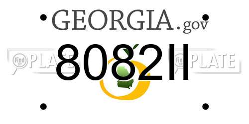 8082II Georgia License Plate