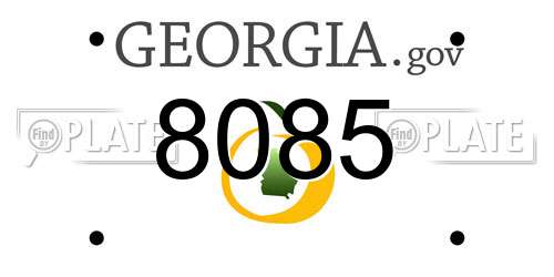 8085 Georgia License Plate