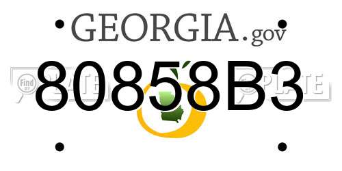 80858B3 Georgia License Plate